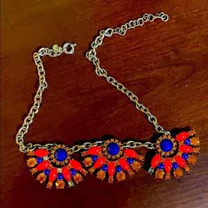 JCrew Statement Coral & Blue necklace